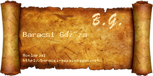 Baracsi Géza névjegykártya
